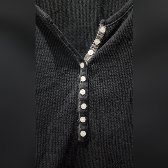 Aeropostale Stretch | long sleeve shirt | woman's XL | navy blue | Y2K | Preppy - Picture 4 of 5